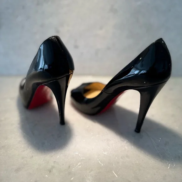 Christian Louboutin Black Heels with Red Soles - Picture 4 of 6